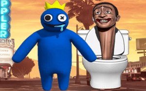 Rainbow Friends VS Skibidi Toilet: Stealth Action Online Game