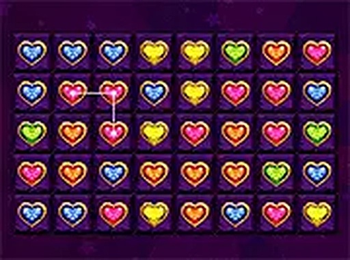 Hearts Gems Connect Puzzle Game Online - Puzzle Game